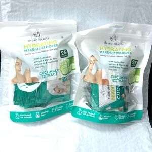 Hydro Beauty hydrating make up remover . 25 count. Set of 2.